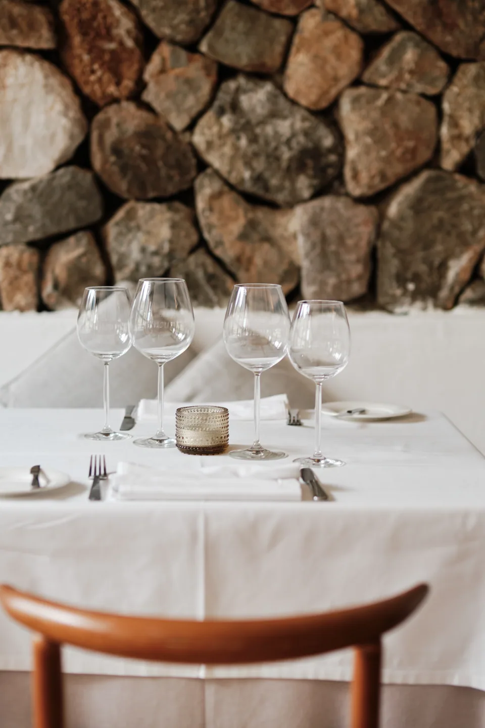 Prepared restaurant table detail