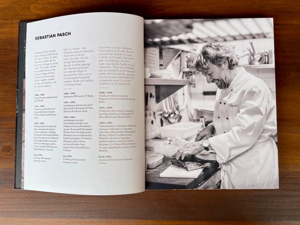 Restaurante Sebastian book kitchen page