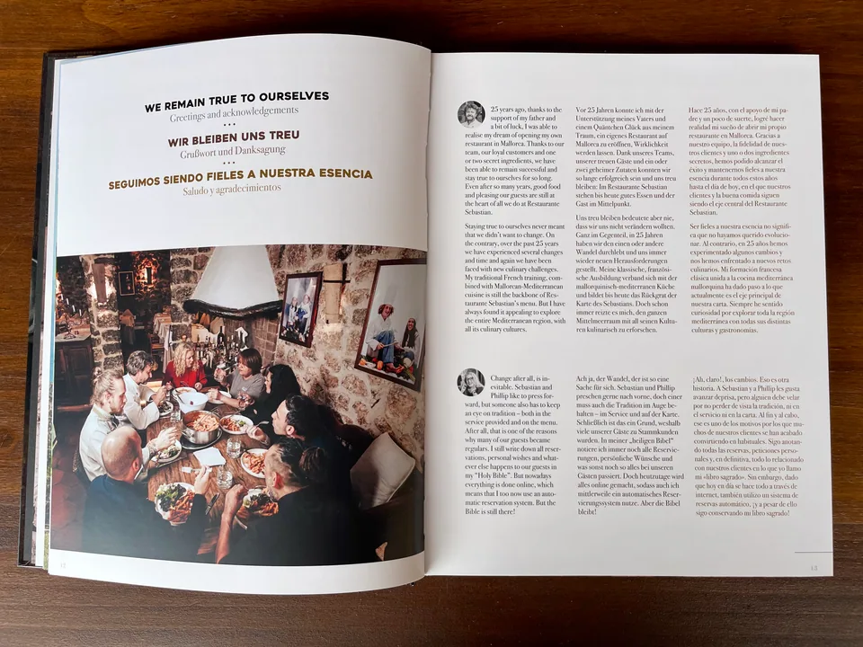Restaurante Sebastian book photo page