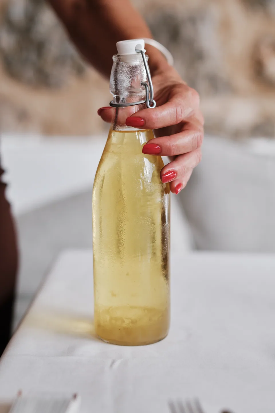 Bottled drink detail at Restaurante Sebastian